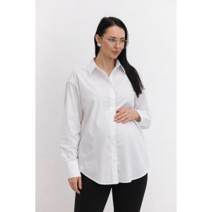 Классическая рубашка oversize для беременных One Size | белая | базовая женская рубашка | Украинский производитель